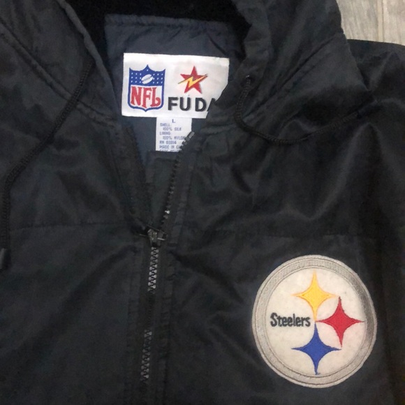 Pittsburgh Steelers NFL 100% Silk Zip Up Jacket - Picture 2 of 8